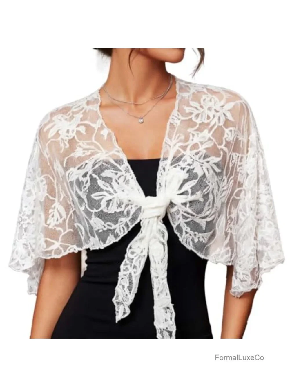 Lace Shawl Wrap Bolero Shrug Capelet for Women Wedding Formal